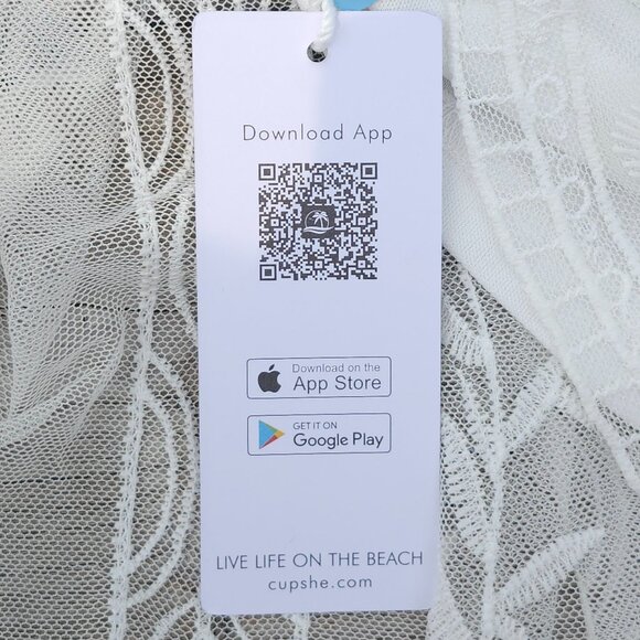 ROMANTIC CUPSHE White Lace Embroidery V-Neck Mini Dress Women's XXL/24/26 BNWT - Picture 7 of 13